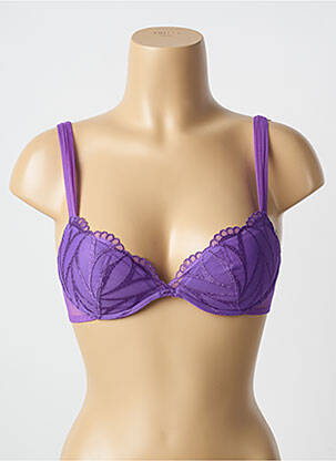 Soutien-gorge effet matière satinée haut soutien-gorge moulé violet IMPLICITE femme