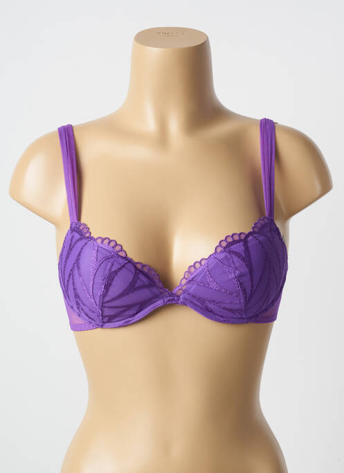 Soutien-gorge effet matière satinée haut soutien-gorge moulé violet IMPLICITE femme