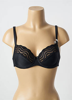 Soutien-gorge effet matière satinée haut soutien-gorge emboitant noir FELINA femme