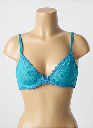 Soutien-gorge broderie haut soutien-gorge emboitant bleu MARIE MEILI femme