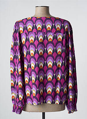 Blouse tissage popeline manches longues violet LA PETITE ETOILE femme