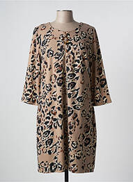 Robe courte manches 3/4 manches 3/4 beige K-DESIGN femme