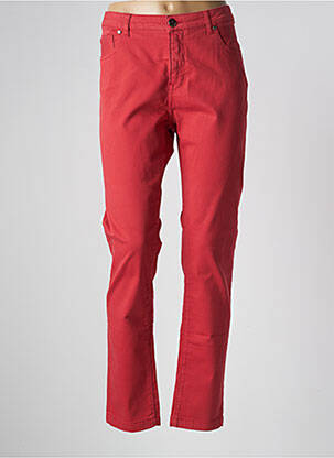 Pantalon slim stretch taille normale rouge MENSI COLLEZIONE femme