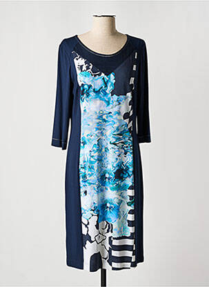Robe mi-longue manches 3/4 manches 3/4 bleu SOMMERMANN femme