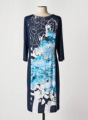 Robe mi-longue manches 3/4 manches 3/4 bleu SOMMERMANN femme