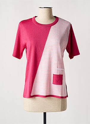 Pull coupe cintrée manches courtes rose ELEANE femme