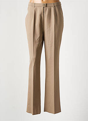Pantalon droit tissage crêpe taille haute marron KARTING femme