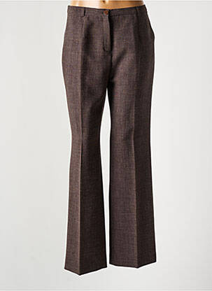 Pantalon droit tissage crêpe taille haute marron WEILL femme