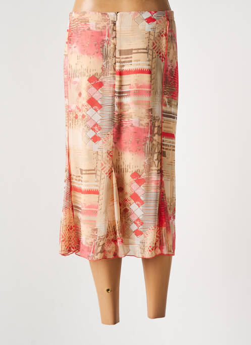 Jupe mi-longue orange GRIFFON pour femme