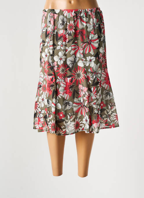 Jupe mi-longue vert FRANK WALDER pour femme