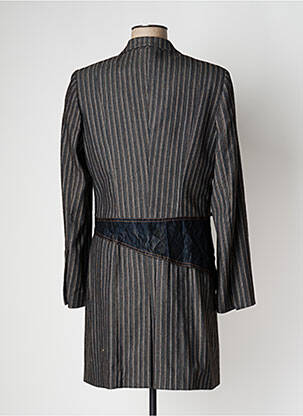 Manteau long coupe cintrée sans capuche gris OHDD femme