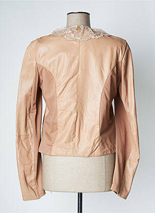 Veste en cuir poches beige NANA NUCCI femme