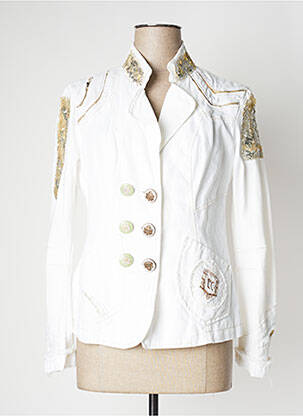 Veste casual col tailleur beige DANIELA DALLAVALLE femme