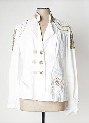 Veste casual col tailleur beige DANIELA DALLAVALLE femme