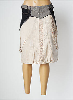 Jupe mi-longue coupe droite beige ELISA CAVALETTI femme