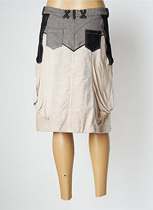 Jupe mi-longue coupe droite beige ELISA CAVALETTI femme
