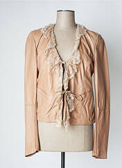 Veste en cuir beige NANA NUCCI pour femme seconde vue