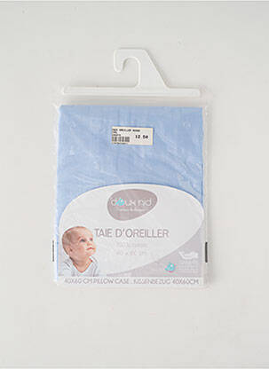 Parure de lit tissage popeline bleu DOUX NID enfant
