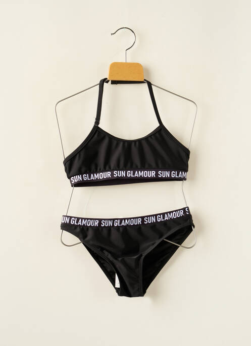 Maillot de bain 2 pièces stretch noir IDO fille