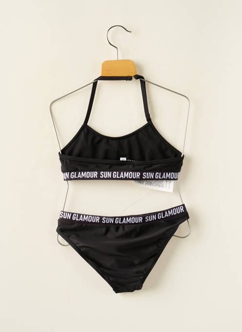Maillot de bain 2 pièces stretch noir IDO fille