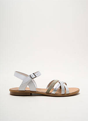 Sandales/nu pieds tissage métallisé chiquet blanc REQINS fille