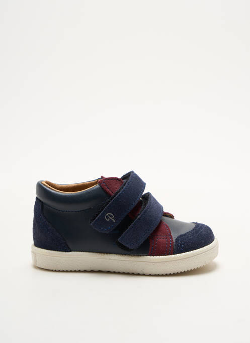 Baskets tissage satiné bout rond bleu PATT'TOUCH garcon