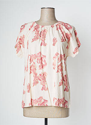 Blouse imprimé fantaisie manches courtes rose PAN femme