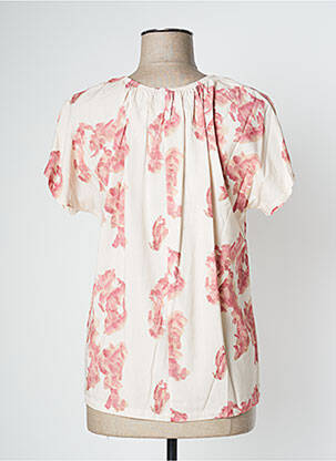 Blouse imprimé fantaisie manches courtes rose PAN femme