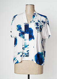 Blouse imprimé fantaisie manches courtes bleu PAN femme