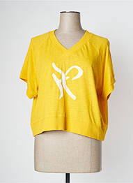 Top tissage jersey manches courtes jaune PAN femme