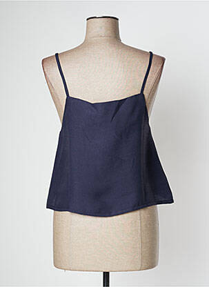 Top col carré fines bretelles bleu PAN femme