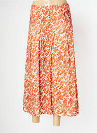 Jupe mi-longue coupe évasée orange PAN femme