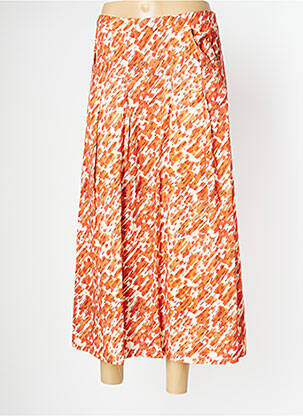 Jupe mi-longue coupe évasée orange PAN femme