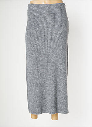 Jupe mi-longue stretch gris PAN femme