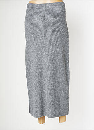 Jupe mi-longue stretch gris PAN femme