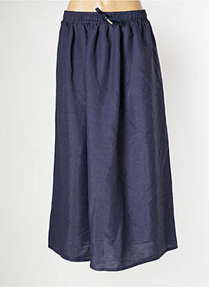 Jupe mi-longue coupe droite bleu PAN femme
