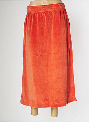 Jupe mi-longue stretch orange PAN femme