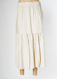Jupe mi-longue coupe évasée beige PAN femme