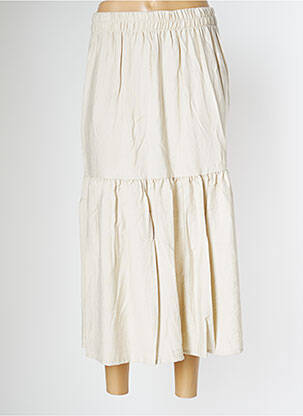 Jupe mi-longue coupe évasée beige PAN femme