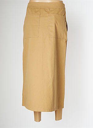 Jupe mi-longue coupe droite beige PAN femme