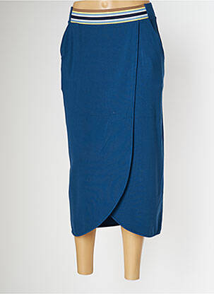 Jupe mi-longue stretch bleu PAN femme