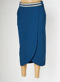Jupe mi-longue stretch bleu PAN femme