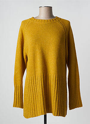 Pull coupe droite manches longues jaune PAN femme