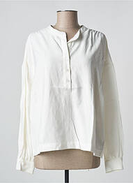 Blouse poignets boutonnés avec fente manches longues beige PAN femme
