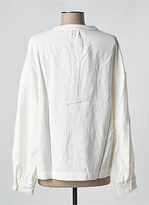 Blouse tissage popeline manches longues beige PAN femme