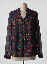 Blouse imprimé fleurs manches longues noir PAUSE CAFE femme