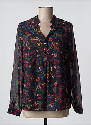 Blouse imprimé fleurs manches longues noir PAUSE CAFE femme