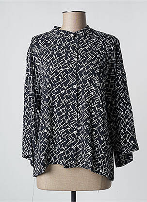 Chemisier imprimé fantaisie manches 3/4 bleu PAN femme