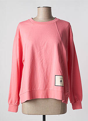 Sweat-shirt coupe over-size manches longues rose PAN femme
