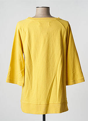 Sweat-shirt maille semi-opaque manches 3/4 jaune PAN femme